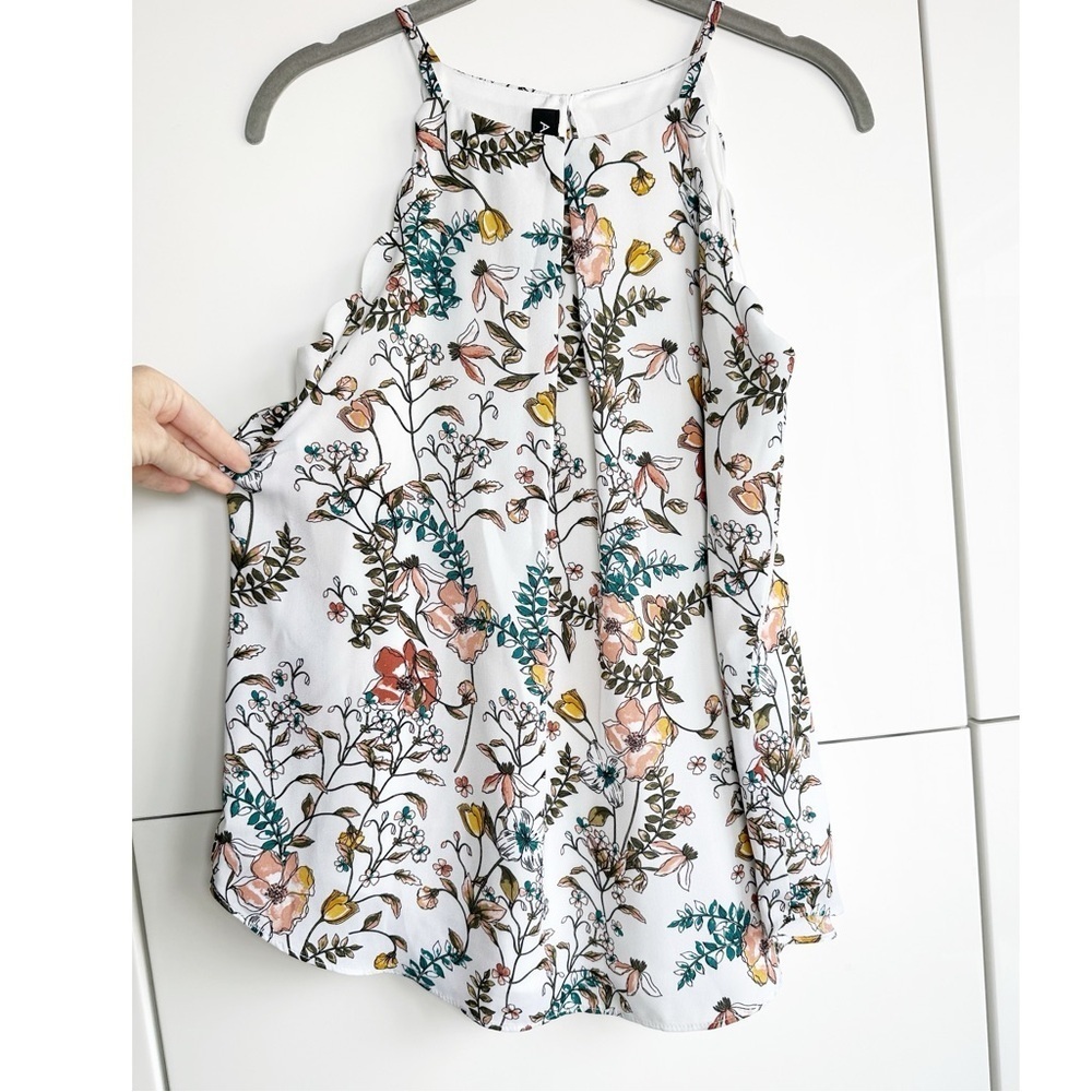 A. Byer Sleeveless Blouse Floral Leaves Size Medium Spring Professional